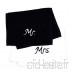 CharmingBoxes Set de serviettes « Mr. » et « Mrs. »   lot de 2  noir/blanc  30 x 50 cm  en coton  super idée de cadeau de fiançailles ou mariage pour un couple - B0763NR9X2